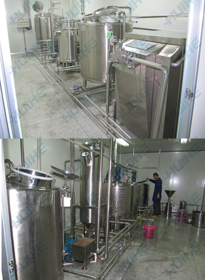 樟樹(shù)市某豆奶有限公司訂購(gòu)豆奶生產(chǎn)線(xiàn)實(shí)物圖